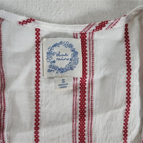 Francesca's Blue Rain Claire Striped Blouse small - Picture 7 of 11